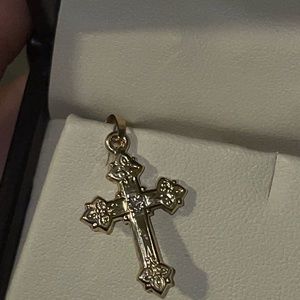 DIAMOND cross 14K gold brand new no tags